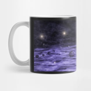 Asteroids in space nebula Mug